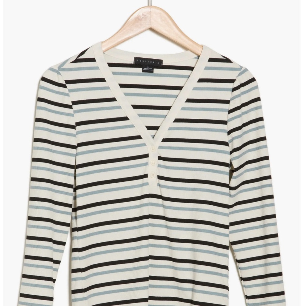 Sanctuary Black and Cream Striped Cardigan